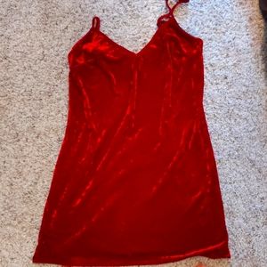 Red velvet mini dress Modcloth